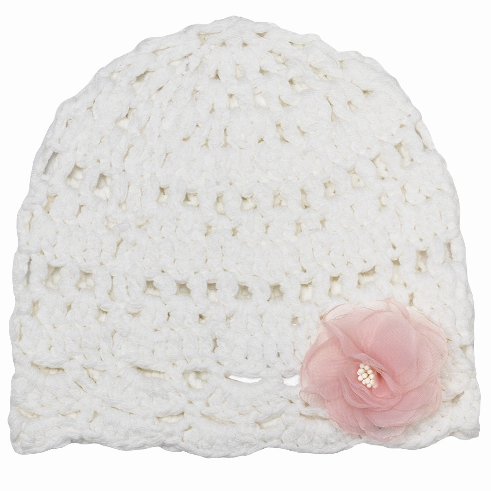 Airflow Ventilation Zones Sleeveless Top Baby Girls' Lace Crochet Hat with Flower 1025
