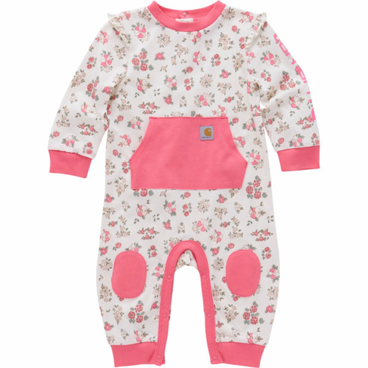 Durable Stitching Baby Girls' Long Sleeve Floral Printed Coverall CM9754