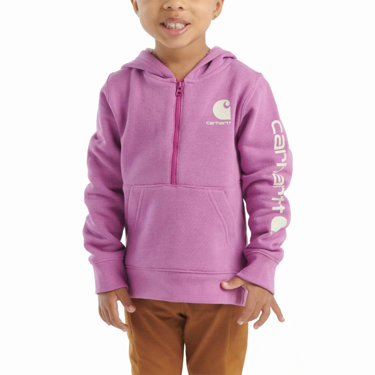 Baby Girls' Long-Sleeve Half-Zip Sweatshirt CA7075 BondedSeams Double Faced Jersey Knit