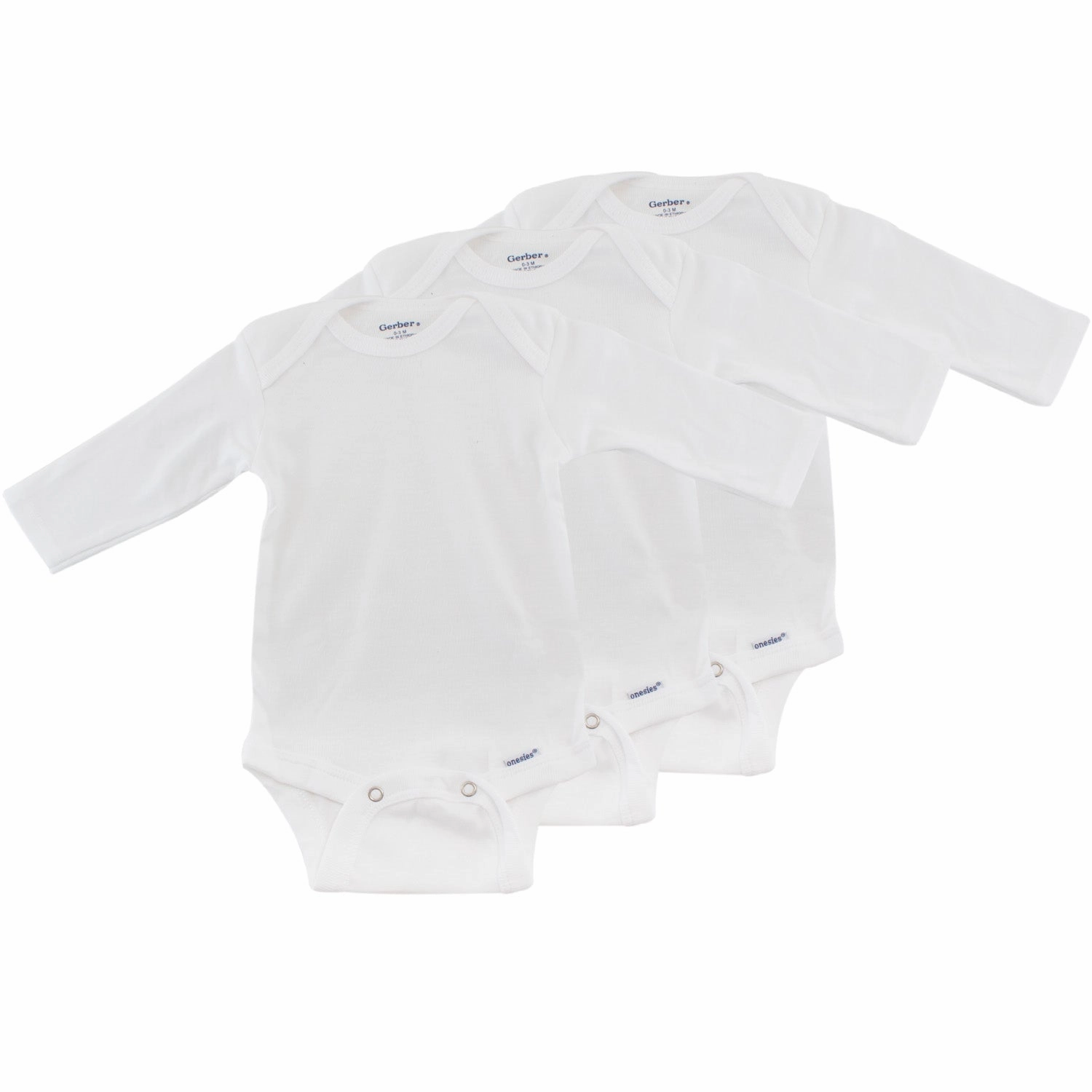 Hidden Pocket Baby Onesies with Long Sleeves- 3-pack 850243230