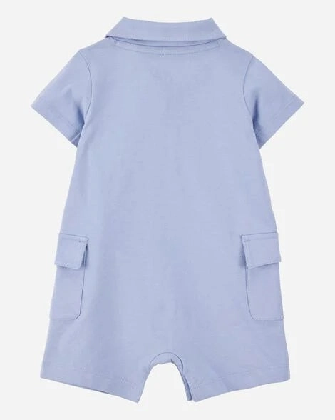 Baby Pickleball Cotton Romper - Blue 1S922910-420 YarnDyedQuality