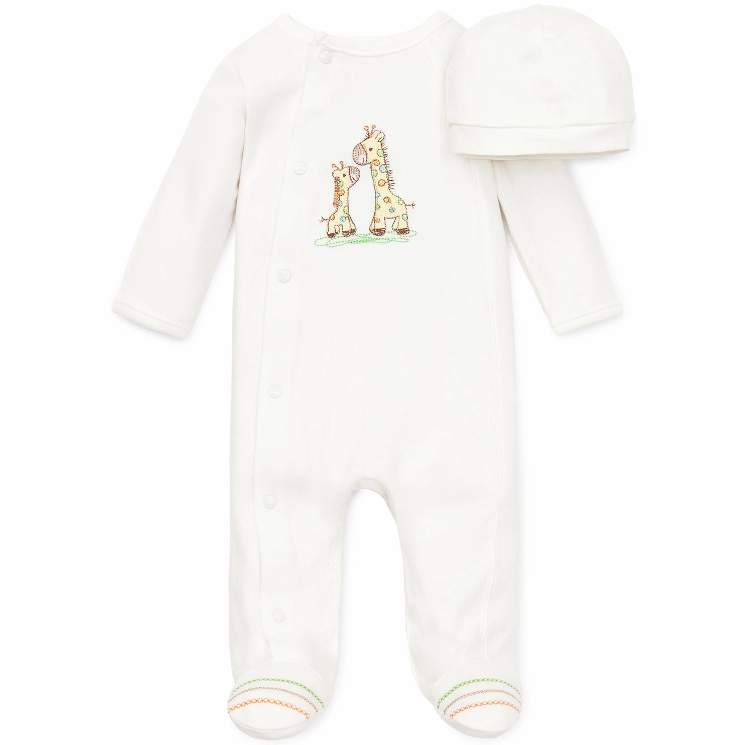 Baby Sleeper with Hat Giraffe L643855 EcoFriendlyBlend RibbedHemline