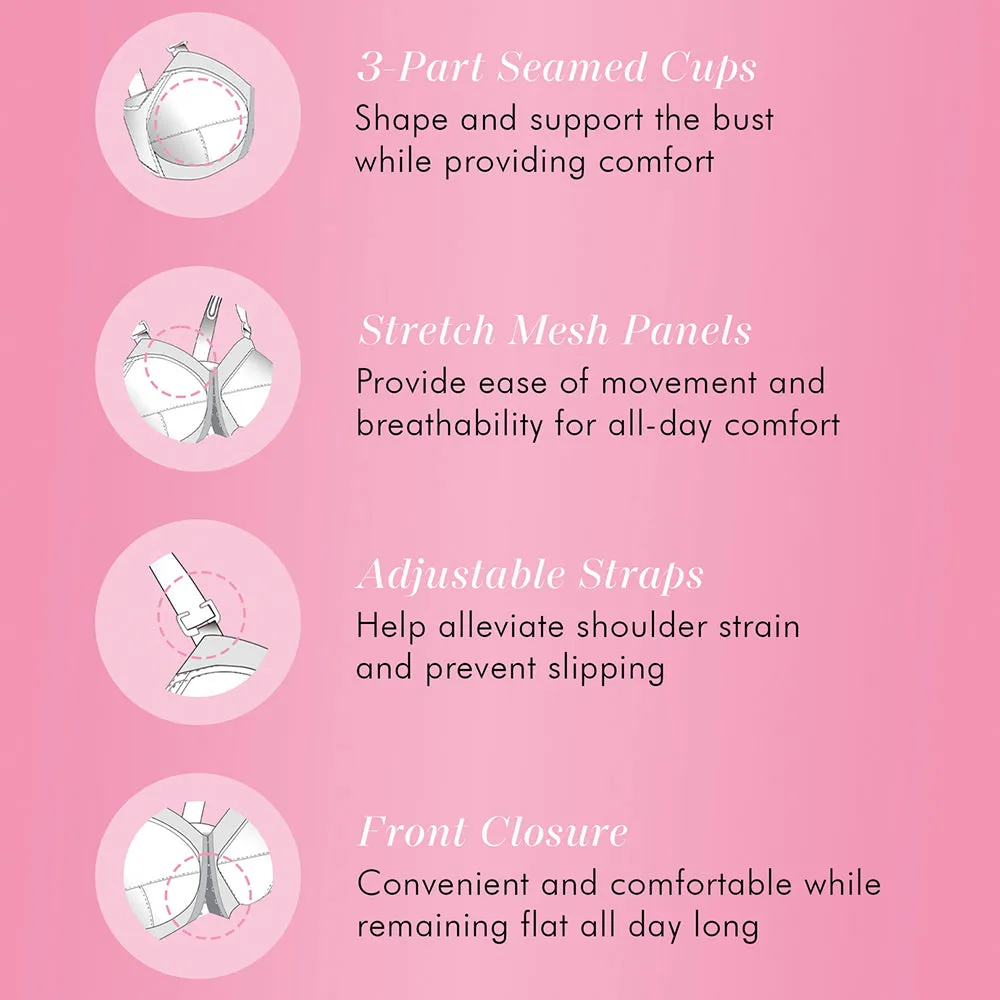 Women's Classic Wireless Full-Coverage Bra with Front Closure 5100530 Unstructured Silhouette Fashionable Shirt