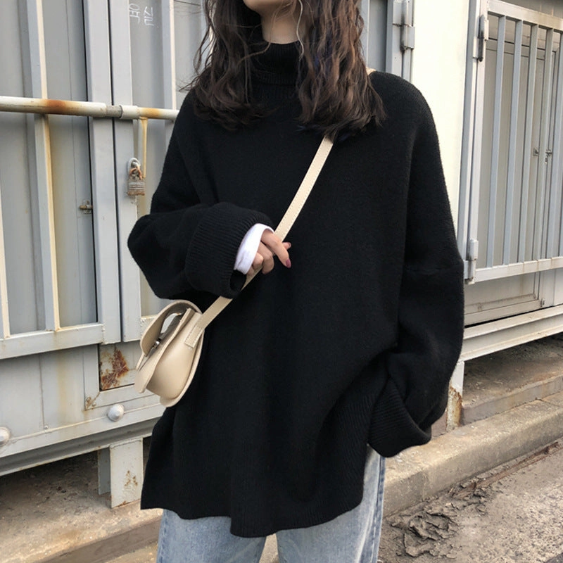 Basic Turtleneck Collar Sweater No Ride Up