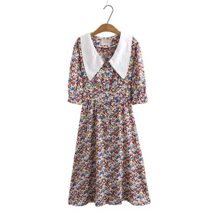 London Cool Silky Finish Bellflower dress women retro straps