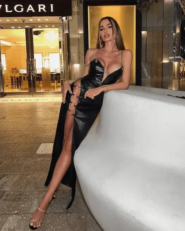 Layered Paneling Black Bandage Dress