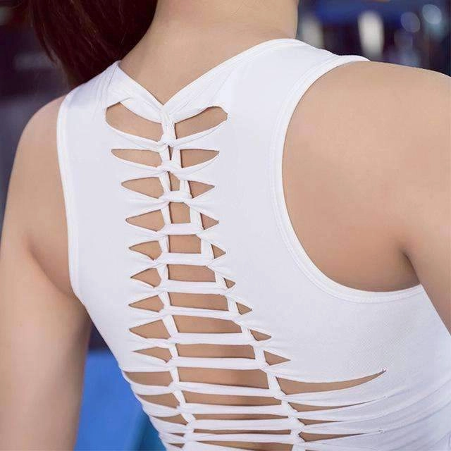 Team sports uniform Women Yoga Top Sexy Sport T Shirt Back Hollow Out Tops Sleeveless Quick Dry Fitness Clothing Sports Gym Running Sports Shirts