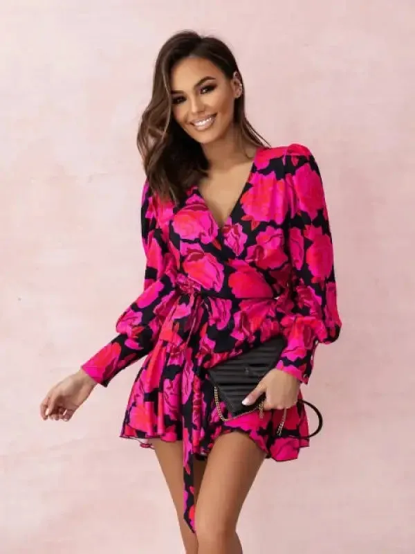 Bohemian Casual Floral Dresses AntiPillingFabric Feather Glow