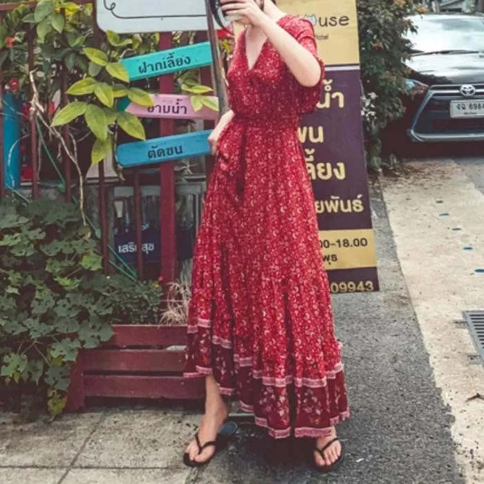 Easy Pretty Bohemian V-neck dress