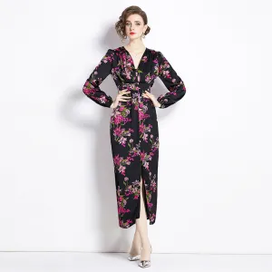 Calm Grace Romantic Print Dress Spring Women