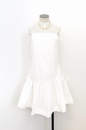 Bow Detail Mini Dress Sleek Waist