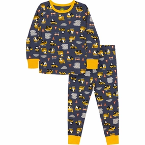 Boy's Construction Long-Sleeve Pajama Set J4S581 Formal top