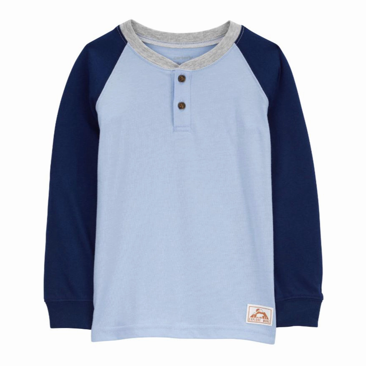 AntiStaticFabric Boy's Raglan-Sleeve Henley Tee