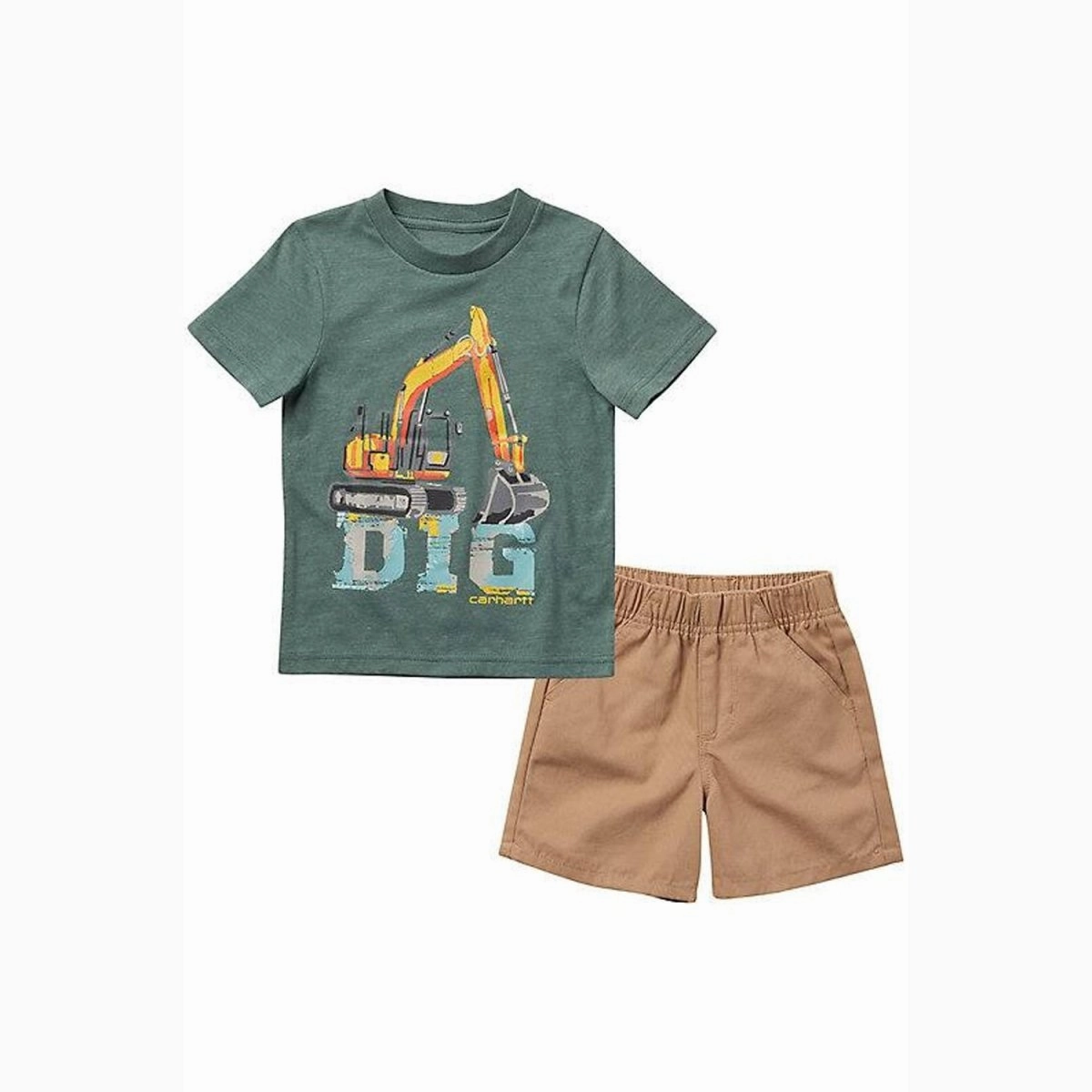 Boy's Short-Sleeve Dig T-Shirt & Khaki Shorts Set CG8797 QuickDry Performance