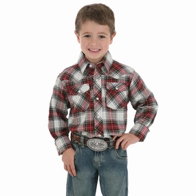 Boy's Western Long Sleeve Flannel Shirt BF099AA Four Way Stretch Material Double Layered Hood Assembly
