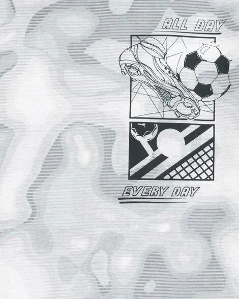 NonScratchSurface Drop Shoulder Cut Boys 4-Piece Sports Cotton Pajamas 3S381210-969