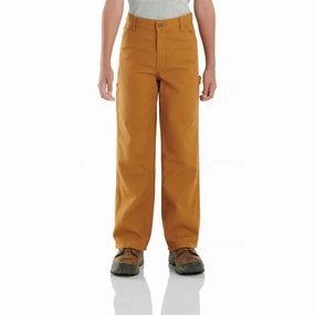 Boys' Canvas Dungaree Flannel-Lined Pants CK8316 Casual Button-Down