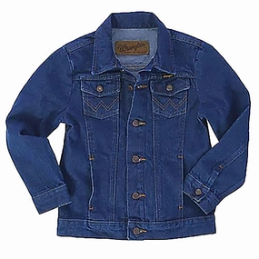 Boys' Cowboy Cut Unlined Denim Jacket 84145PW High Neckline