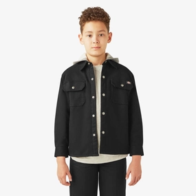 Full Coverage Fit Placket Detailing Boys' Duck Shirt Jacket A85WW