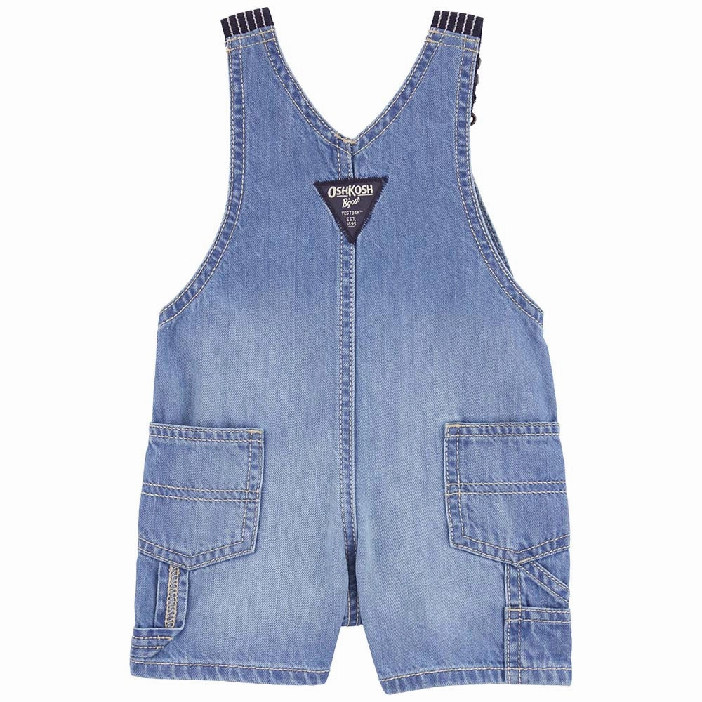 Boys' Hickory Stripe Strap Denim Shortalls 1Q891010 Colorfast Dye Method