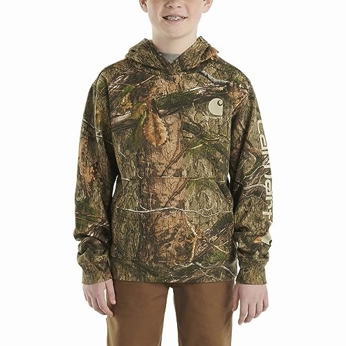 Boys' Long-Sleeve Camo Graphic Sweatshirt CA6470 WindproofBarrierTechnology