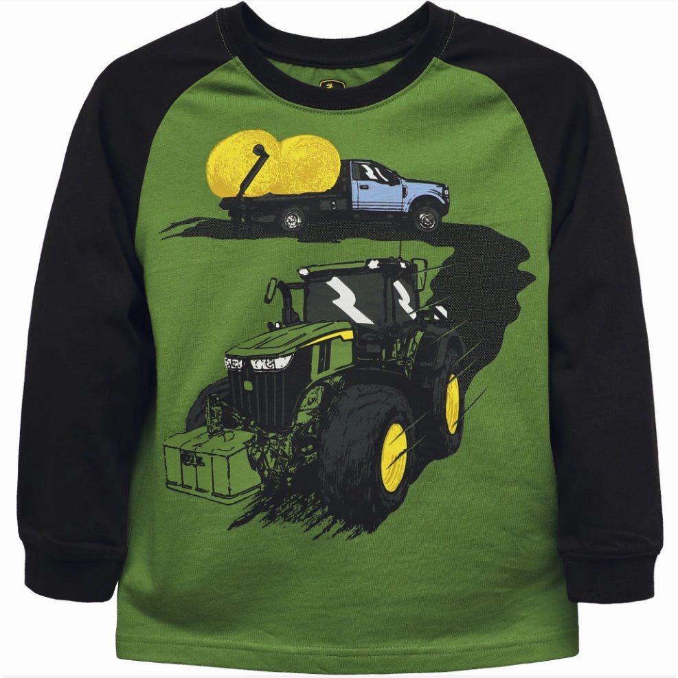 Boys' Long-Sleeve Hay Tractor Tee J4T158GC Stretchable Knit Moisture Wicking Technology