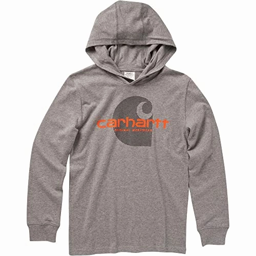 Odor Resistant Fabric Boys' Long-Sleeve Hooded Graphic T-Shirt CA6275