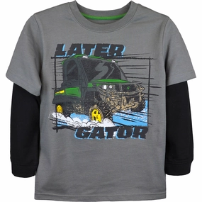 Boys' Long-Sleeve Lator Gator Tee Toddler Boys' Long-Sleeve Tractor Toss Full-Zip Hoodie J4T563HC AllPurposeWear Comfortable Design