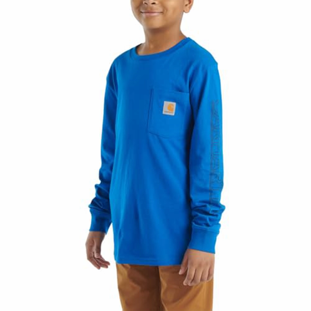 Boys' Long-Sleeve Pocket T-Shirt CA6596 Hypoallergenic fabric Machine Washable Fabric