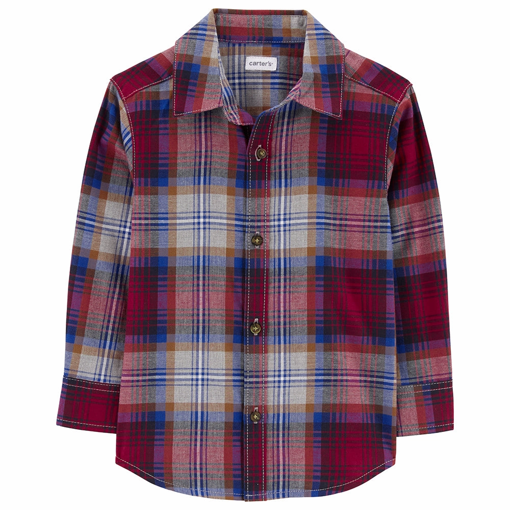 Active Wear OdorResistant Coating Boys' Plaid Button-Front Twill Shirt