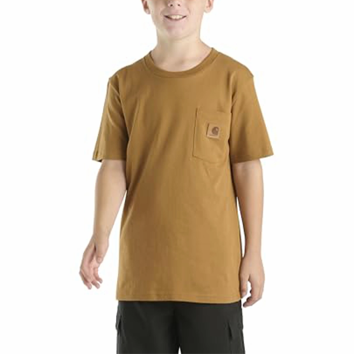 Reinforced Seam Technique Anti Slip Shoulder Padding Boys' Short Sleeve Tonal Pocket T-Shirt CA6656