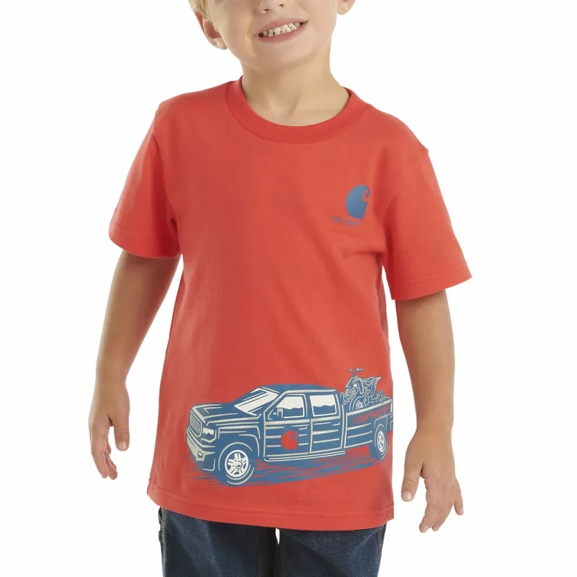 DoubleLayered AntiPillingSurface Boys' Short-Sleeve Truck Wrap T-Shirt CA6511