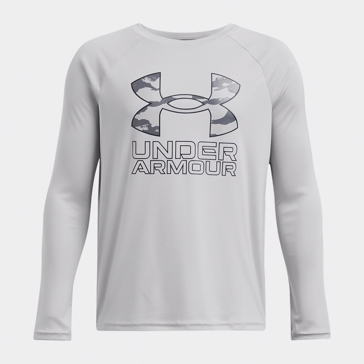 Boys' UA Tech Hybrid Print Fill Long Sleeve Shirt 1380470 Interlock Knit AntiStaticLining