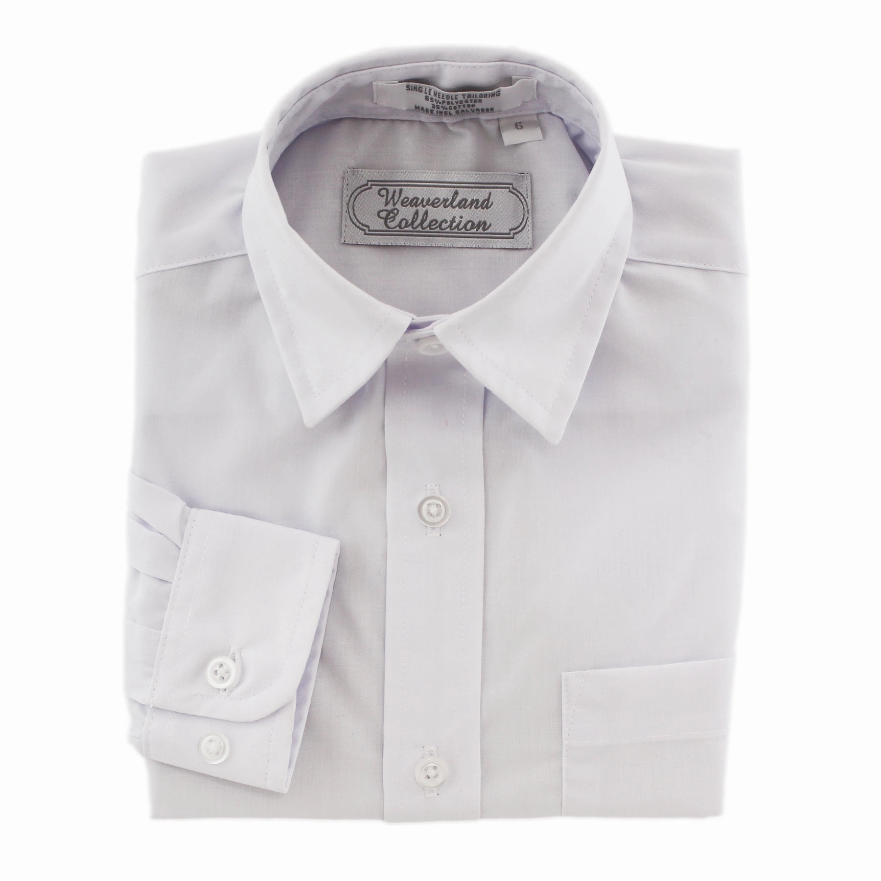 Elegant Cardigan GarmentWashed Softness Boys' White Dress Shirt- Baby to Youth Sizes Long Sleeve 2186