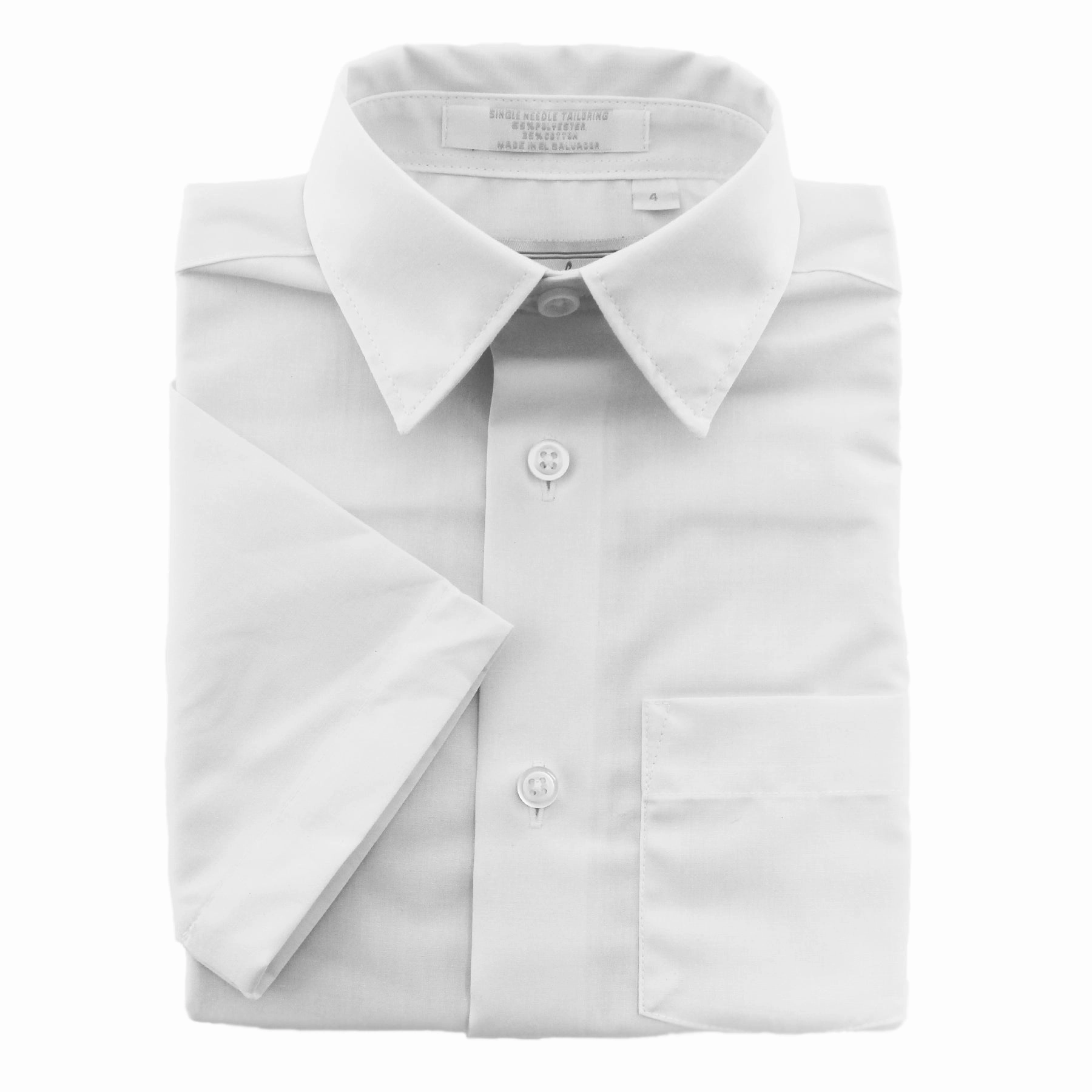 Boys' White Dress Shirt- Baby to Youth Sizes Short Sleeve 2186 Button Down Collar