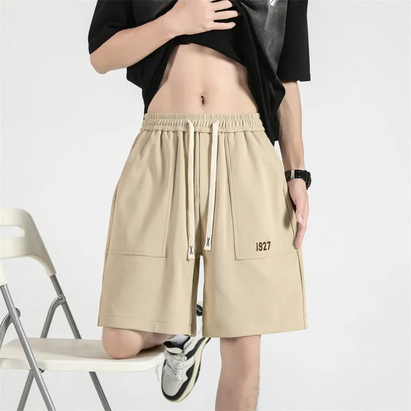 equestrian wear Stylish Shorts Japanese-style Retro Large Workwear With Pocket Embroidered Shorts