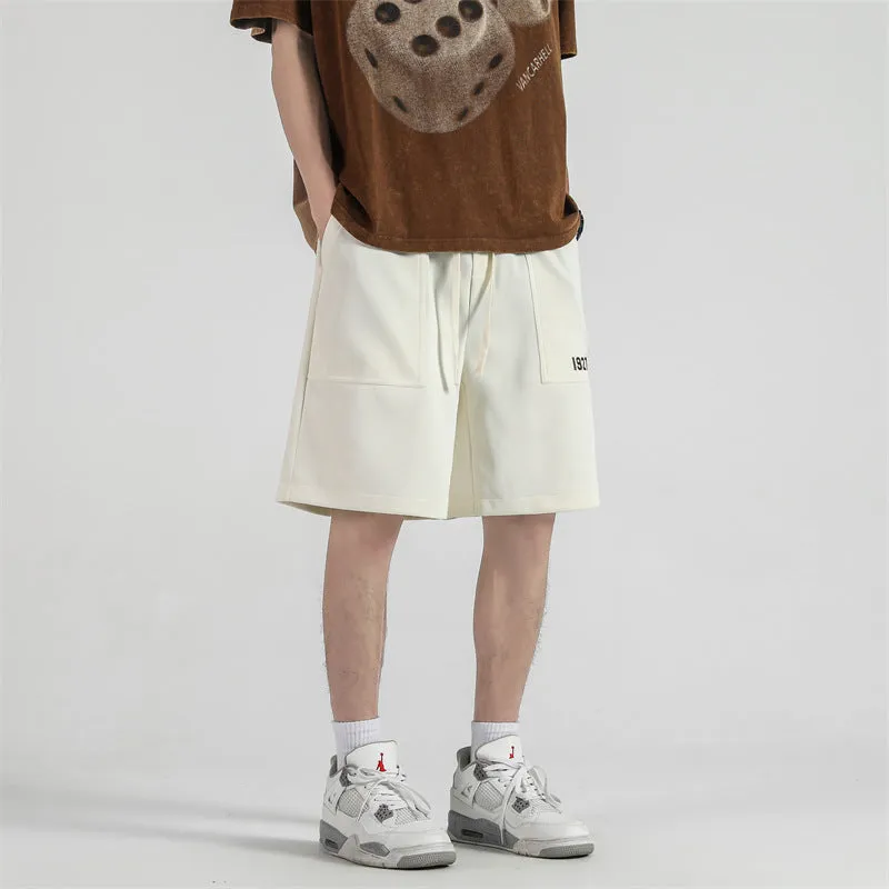 affordable choice Minimal Comfort Japanese-style Retro Large Workwear With Pocket Embroidered Shorts