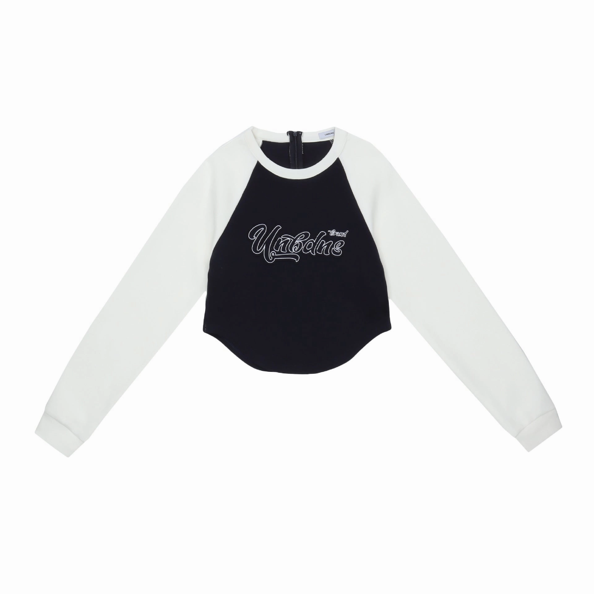 Female Niche Color Block Skinny Letters Short Shipment Long Sleeve Contemporary Style