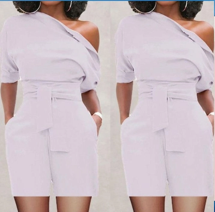 Wedding Night Everyday Loose Women's Shoulder Button One-piece Shorts Suit