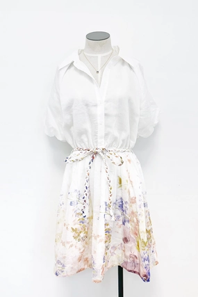 Flowing Design Fit Choice Bubble Sleeve Mini Dress