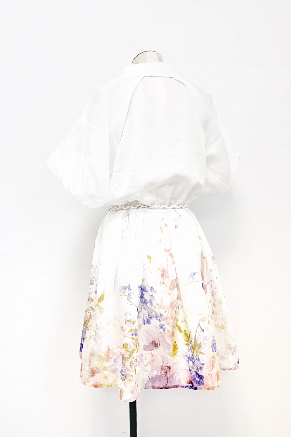 Bubble Sleeve Mini Dress Classic Tailoring