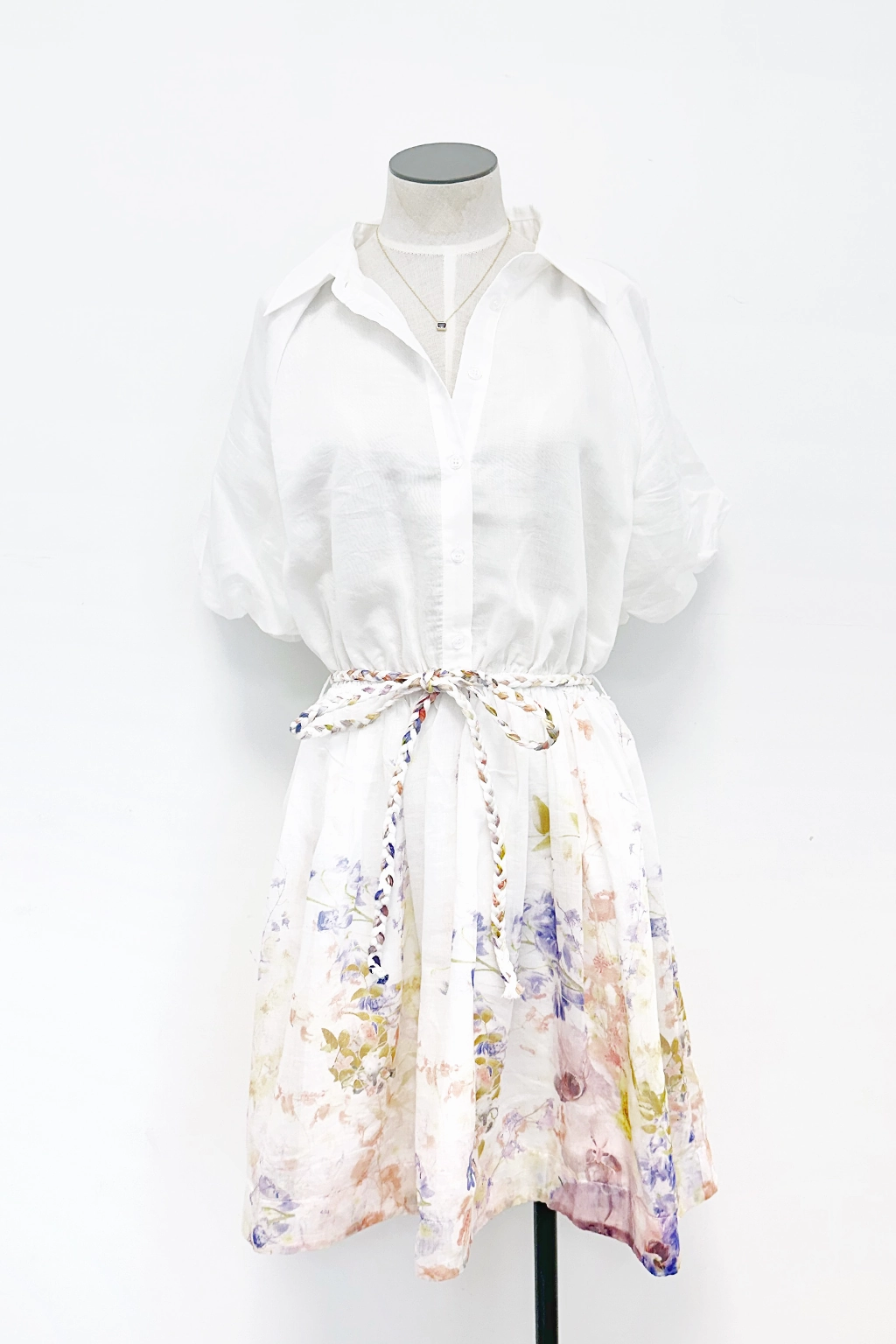 Bubble Sleeve Mini Dress Wrap style