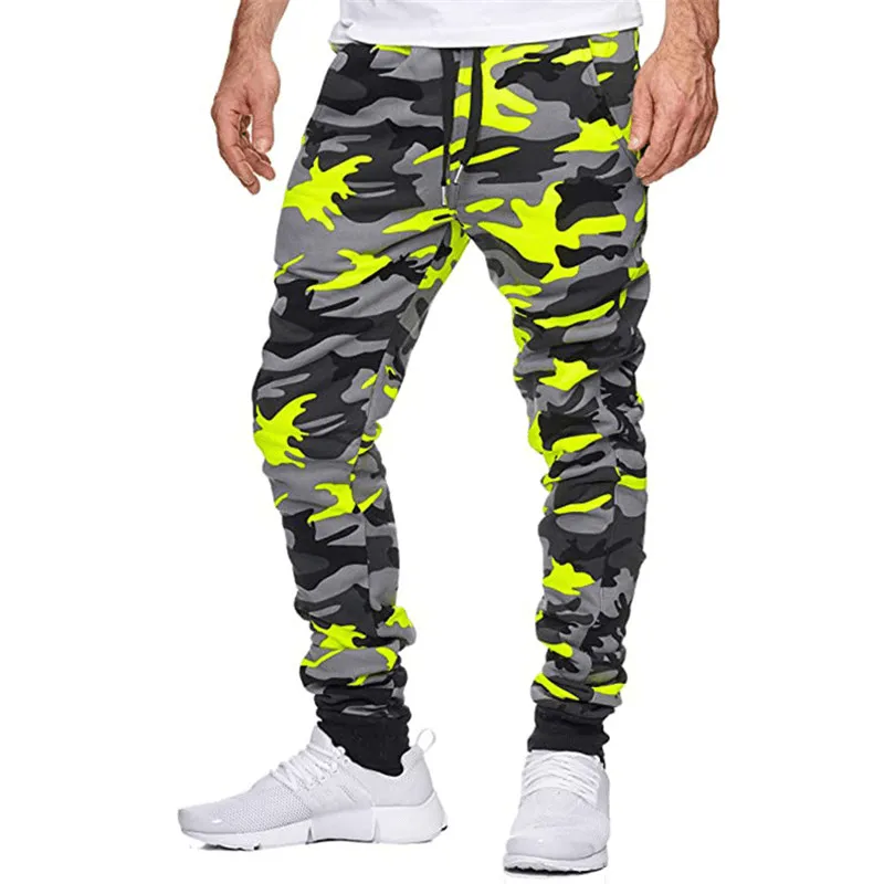Casual Camouflage Mid-Waist High-Stretch Print Stretch Sports Jogging Pants Cold Weather Wear