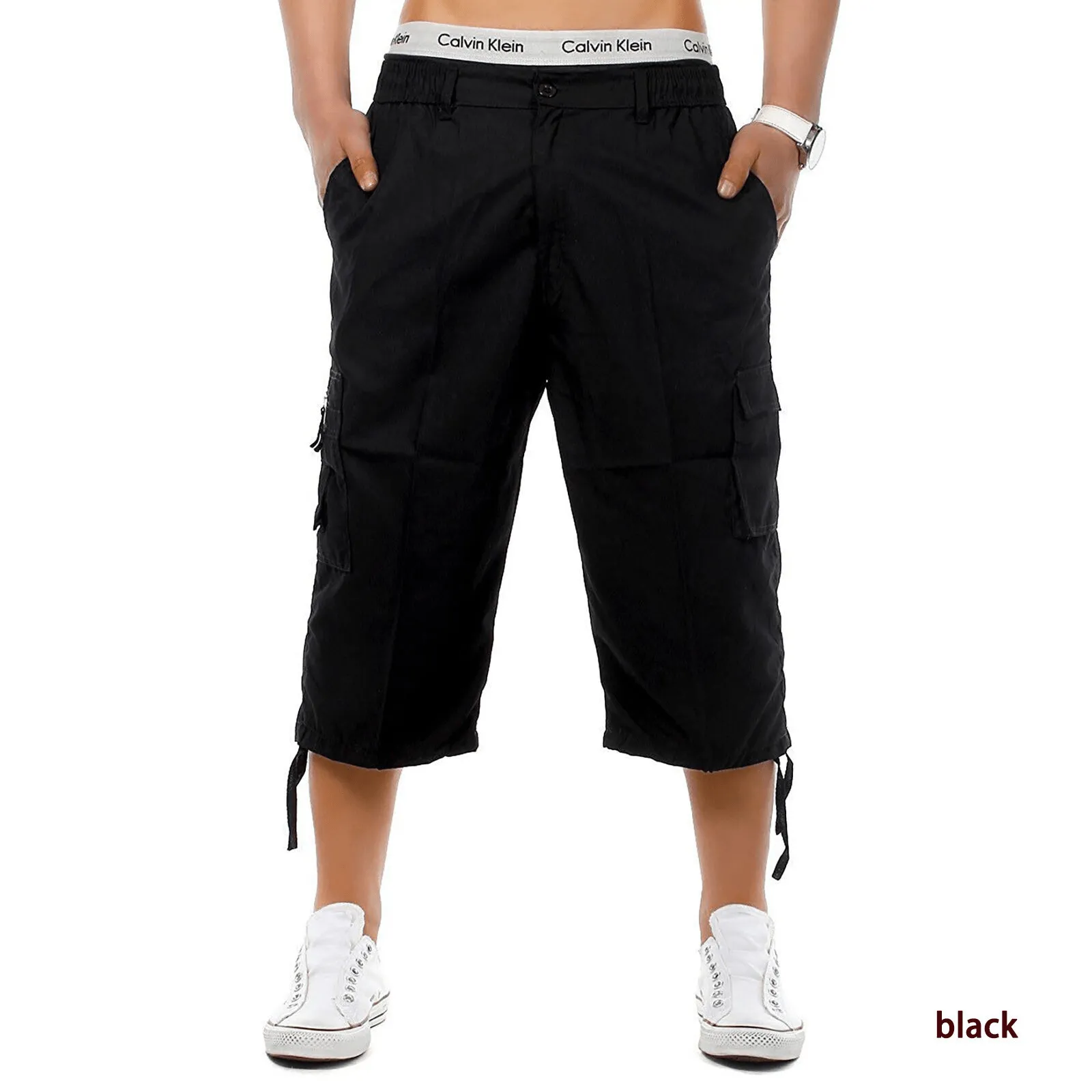 Contoured Panel Design Summer Men'S 7-Point Multi-Pocket Military Pants Cross-Border Men