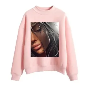 Casual Girly Sweatshirts African Bold Versatile Fashion