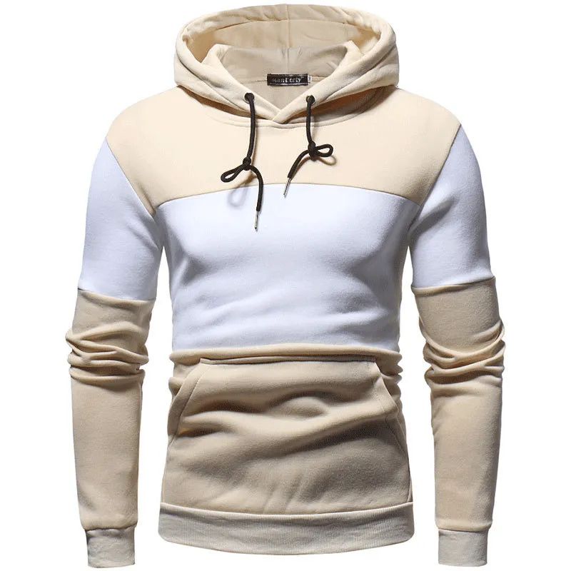 Men'S Clothing Splicing Collision Color Large Size Hoodie shrink-resistant Travel Sporty