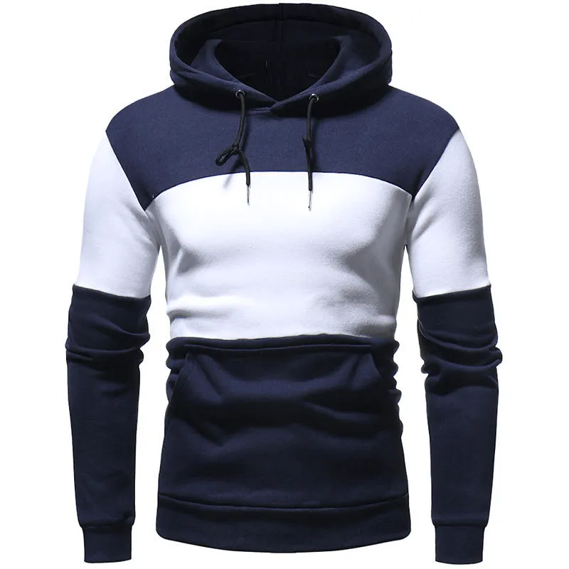 Customer Satisfaction Men'S Clothing Splicing Collision Color Large Size Hoodie