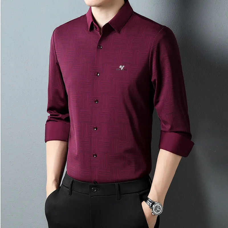 Casual Long Sleeve Lapel Seamless Adhesive Shirt UV Protective Layer