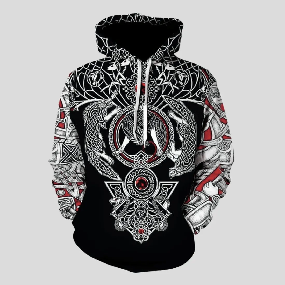 Men'S Loose Printed Pullover Hoodie Layered Fashion teenagers