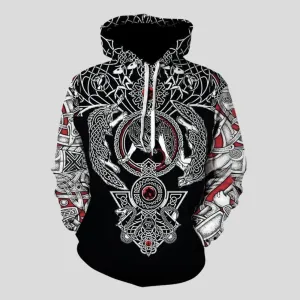 Men'S Loose Printed Pullover Hoodie Layered Fashion teenagers
